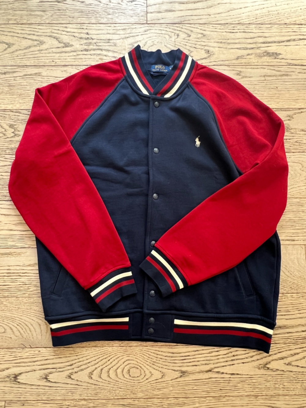 Polo Ralph Lauren Varsity Bomber Jacket - Navy/Red - XL